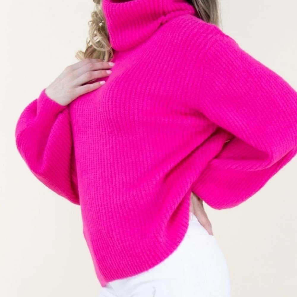 Pink Turtleneck Sweater Top - Picture 6 of 6